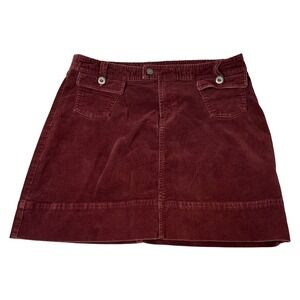 Patagonia Burgundy Corduroy Mini Skirt Organic Cotton Blend Wine Red Size 10
